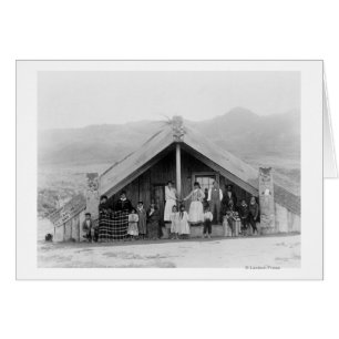 Maori Family at Home PhotographNew Zealand Hälsningskort
