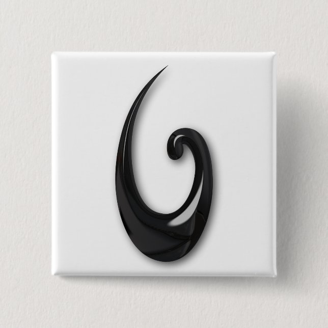 Maori-Fish Krok-obsidian Knapp (Framsida)