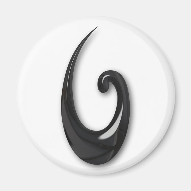 Maori-Fish Krok-obsidian Magnet (Framsidan)