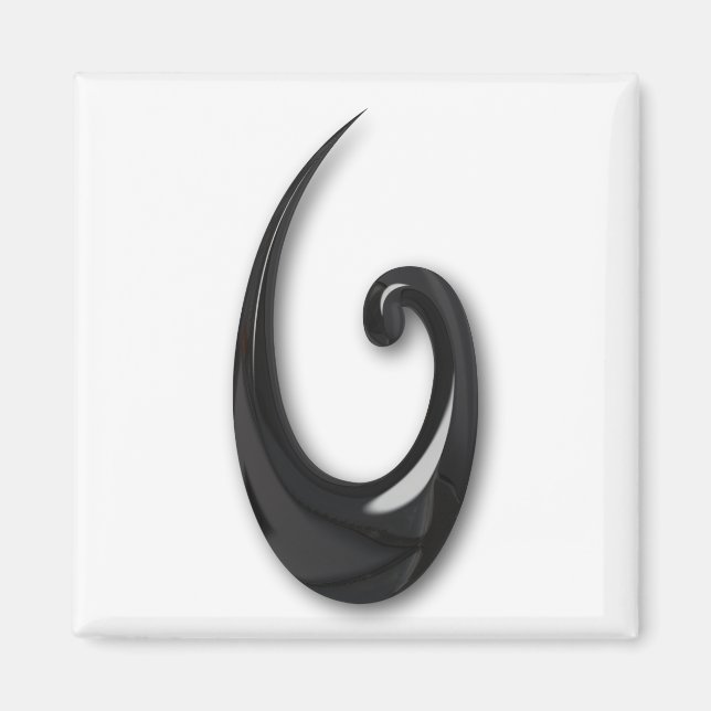 Maori-Fish Krok-obsidian Magnet (Framsidan)