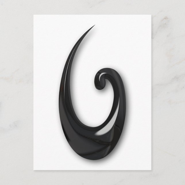 Maori-Fish Krok-obsidian Vykort (Framsida)