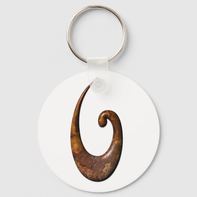 Maori Fish Krok - Rust Nyckelring (Framsida)