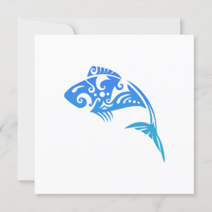 Maori Fish Tribal Tatto - Gift Idea Inbjudningar