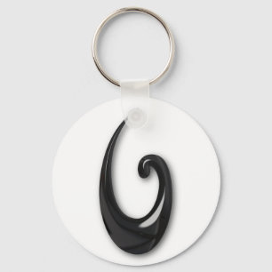 Maori-Fisk Krok-obsidian Nyckelring