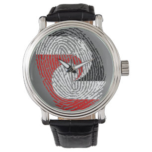 Maori flagga fingeravtryck armbandsur