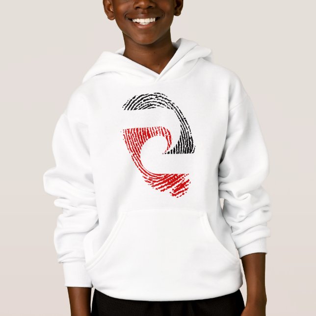 Maori flagga fingeravtryck t shirt (Framsida)