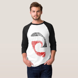 Maori flagga fingeravtryck t shirt