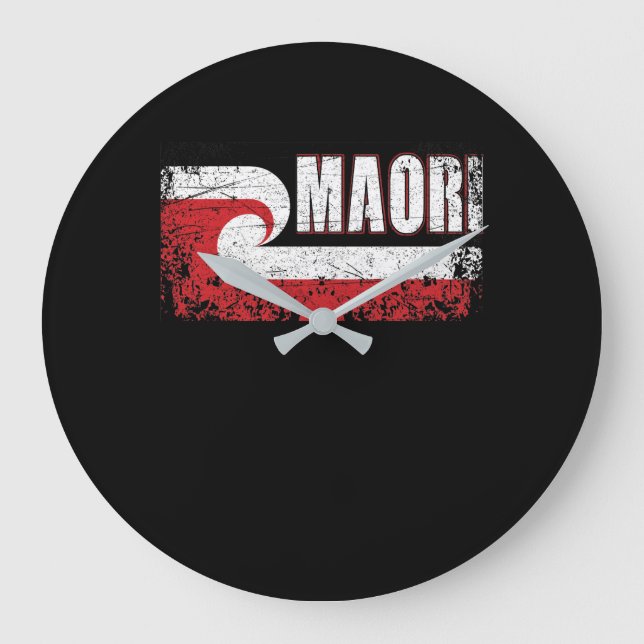 Maori Flagga Nya Zeeland Flagga Stor Klocka (Framsida)