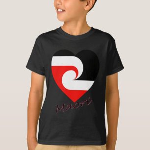 Maori flaggahjärta t shirt