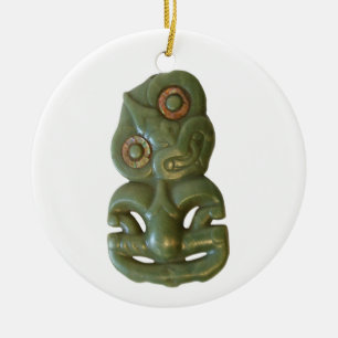 Maori Hei-Tiki prydnad Julgransprydnad Keramik