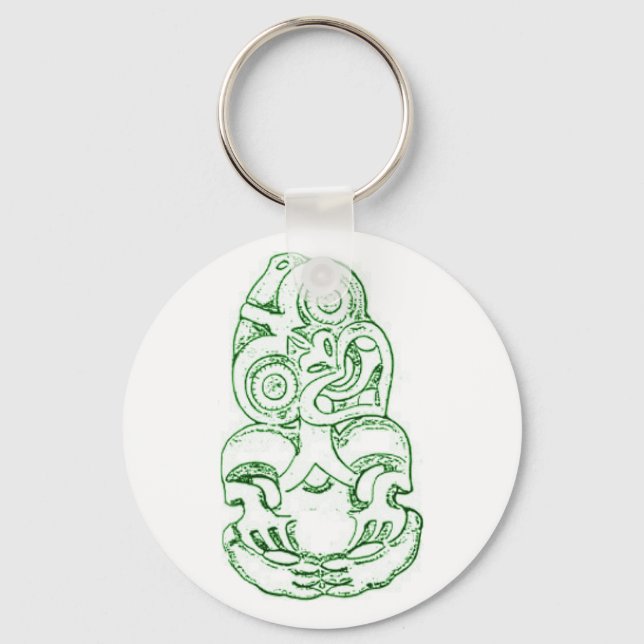 Maori Hei-Tiki Sketch Keychain Nyckelring (Framsida)
