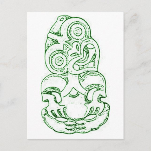 Maori Hei-Tiki Sketch-vykort Vykort (Framsida)