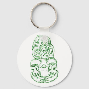 Maori Hei-Tiki skissar Keychain Nyckelring