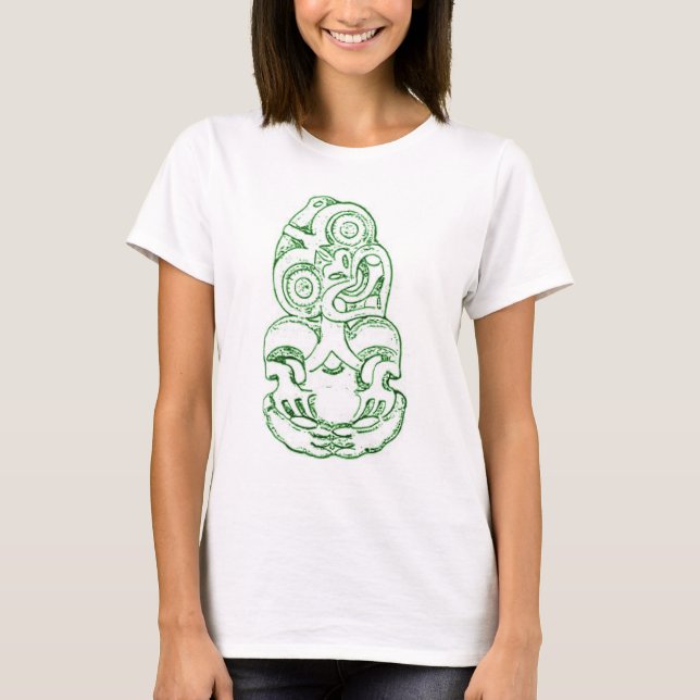 Maori Hei-Tiki skissar T-tröja Tee Shirt (Framsida)