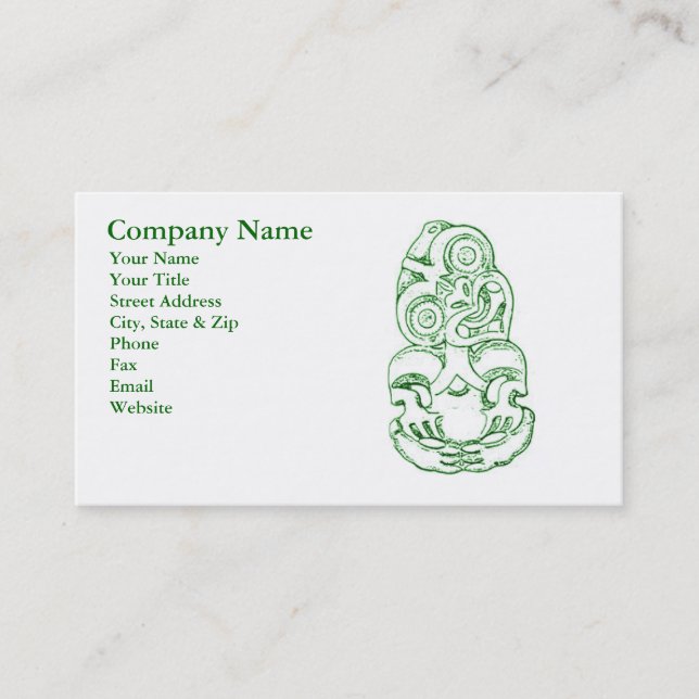 Maori Hei-Tiki skissar visitkorten Visitkort (Framsida)