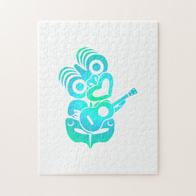 Maori Hei Tiki Ukulele Music - Gift Idea Pussel (Vertikal)