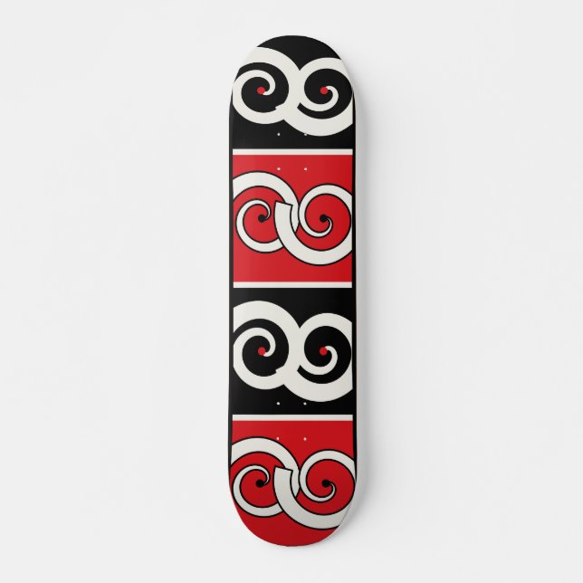 Maori Inspired Spiral Mini Skateboard Bräda 18,5 Cm (Framsida)