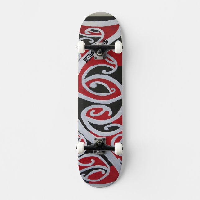 Maori inspirerad HammerheadhajSkateboard Skateboard Bräda 21,5 Cm (Framsida)