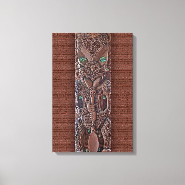 Maori Kahungunu Carving Canvastryck (Framsida)