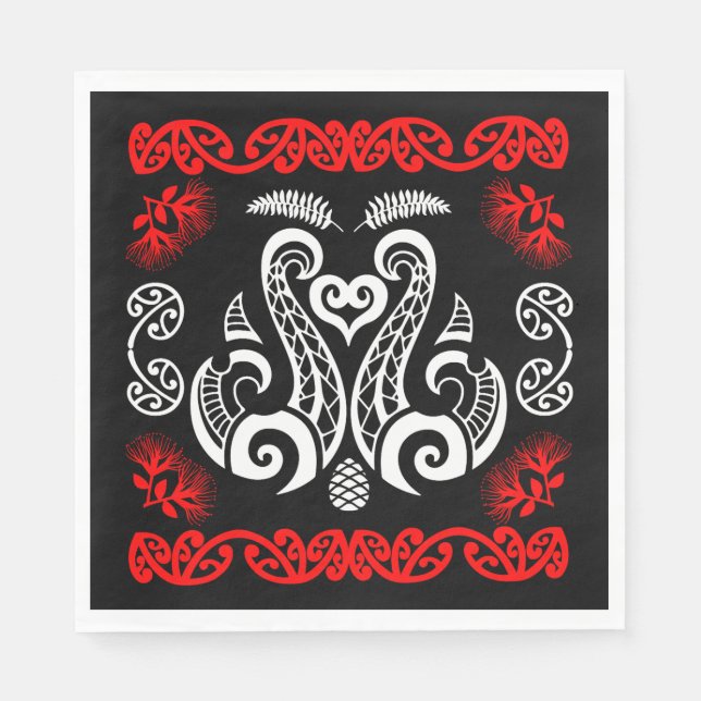 Māori konst från Nya Zeeland Pappersservett (Framsidan)