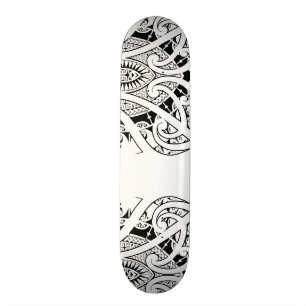Maori korutatuering med Polynesian mönster Old School Skateboard Bräda 21,6 Cm