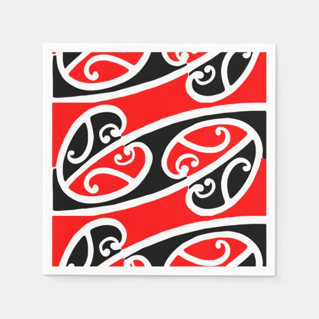 Maori Kowhaiwhai Mönster 2 Pappersservett (Framsidan)