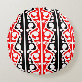 Maori Kowhaiwhai Traditional Mönster Rund Kudde