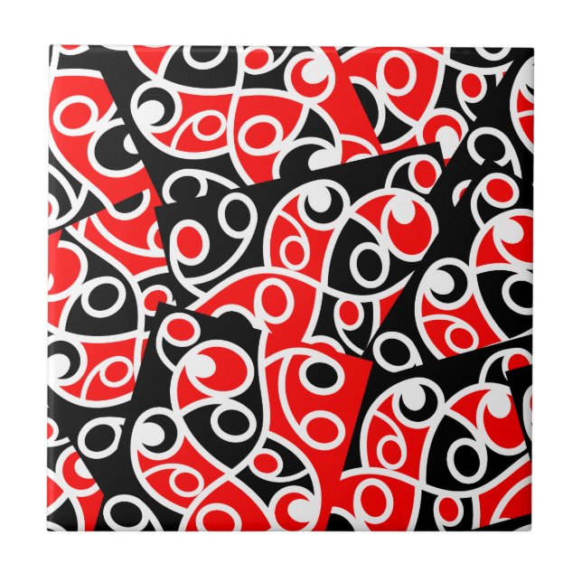 Maori Kowhaiwhai Tribal Nya Zeeland Kakelplatta (Framsidan)