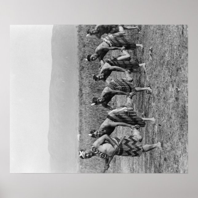 Maori Krig Dance Photograph Poster (Framsidan)