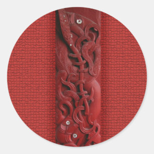 Maori Kupe Carving Sticker Runt Klistermärke