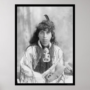 Maori kvinna från Rotorua nyazeeländsk 1895 Poster