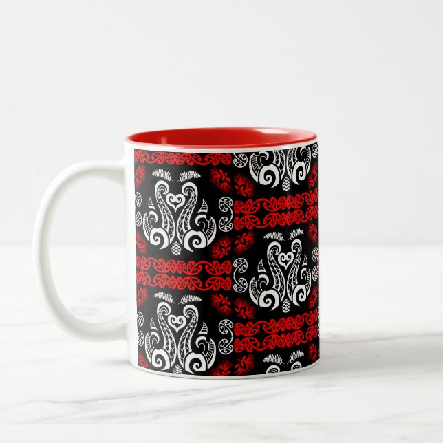 Māori New Zealand Art Två-Tonad Mugg (Vänster)