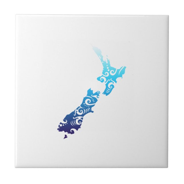 Maori New Zealand Karta Tribal Tattoo Gift Idea Kakelplatta (Framsidan)