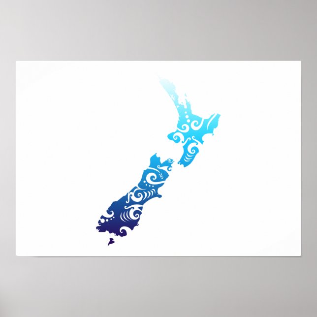 Maori New Zealand Karta Tribal Tattoo Gift Idea Poster (Framsidan)