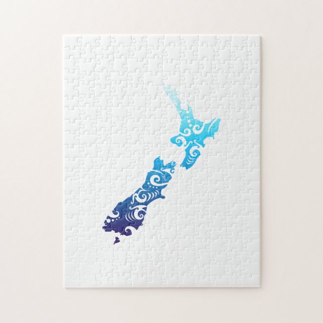 Maori New Zealand Karta Tribal Tattoo Gift Idea Pussel (Vertikal)