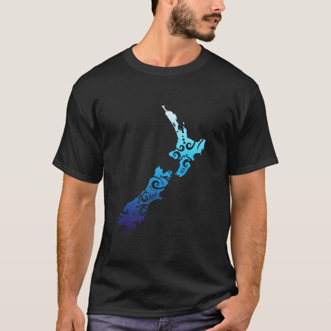 Maori New Zealand Karta Tribal Tattoo Gift Idea T Shirt (Framsida)