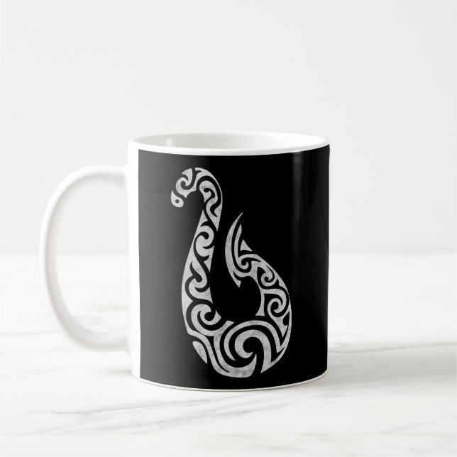 Maori New Zealand Polynesian Fish Krok Charm Kaffemugg (Vänster)