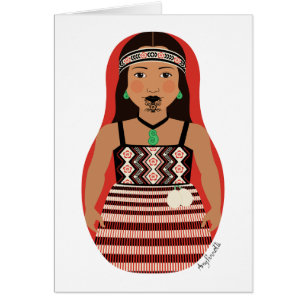 Māori, New Zealander Matryoshka Card OBS Kort