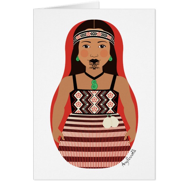 Māori, New Zealander Matryoshka Card OBS Kort (Framsidan)