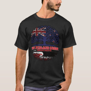 Maori New Zealander New Zealand Träd Roots Flagga T Shirt