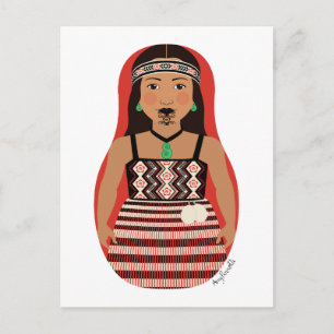 Māori, nyzeeländsk Matryoshka vykort