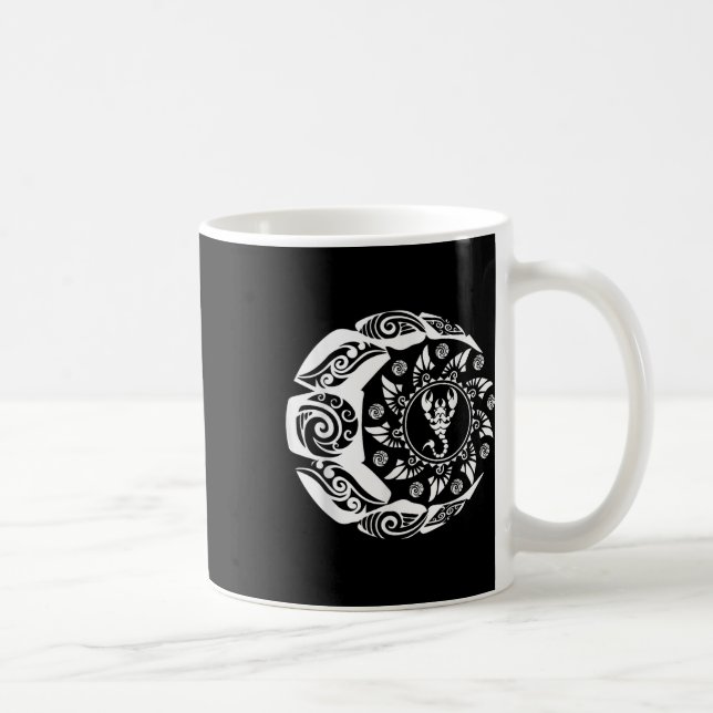 Maori Polynesian Tattoo Scorpion Scorpion Zodiac S Kaffemugg (Höger)