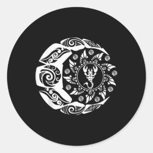 Maori Polynesian Tattoo Scorpion Scorpion Zodiac S Runt Klistermärke
