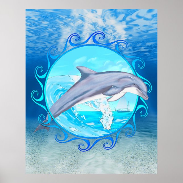 Maori Sol Dolphin Poster (Framsidan)