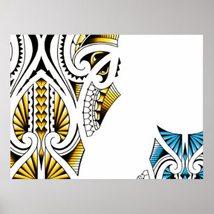 Maori stam- tatueringkonstverk poster
