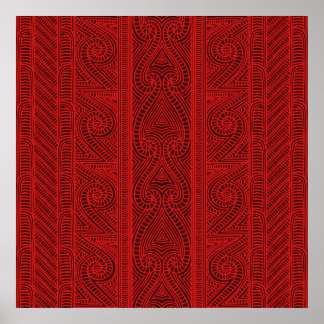 Maori-stammen mönster - Whakairo-konsten av att vå Poster