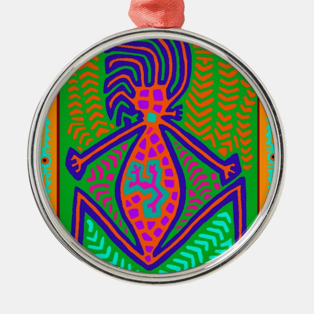 Maori-stammens Moder Jord Julgransprydnad Metall (Framsidan)