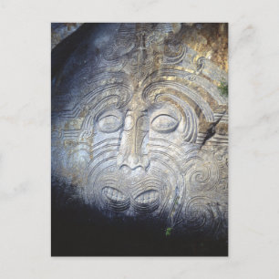 Maori Sten Carvings vid Sjö Taupo Vykort