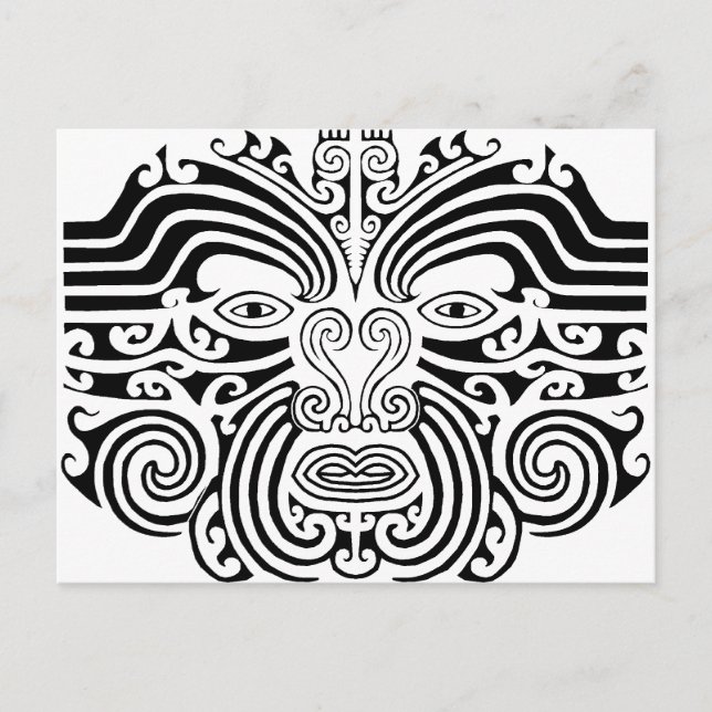 Maori Tatto - Black and White Vykort (Framsida)