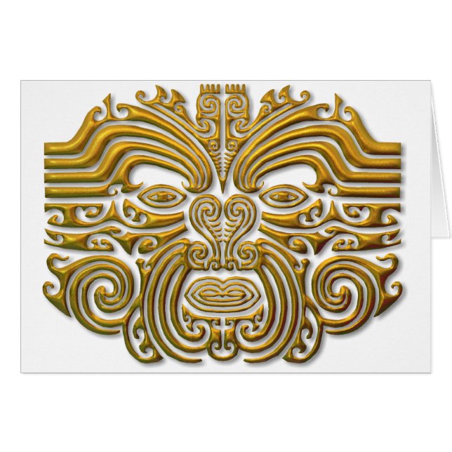 Maori Tatto - Guld Hälsningskort (Framsidan Horizontal)